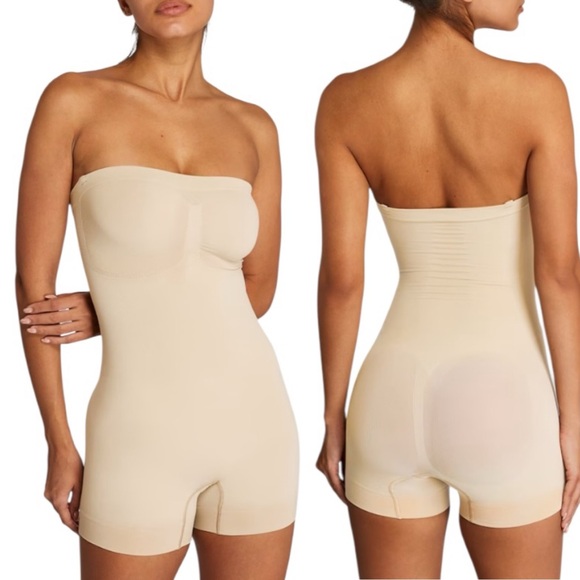 SKIMS Other - SKIMS Nude Seamless Sculpt Strapless Shortie Bodysuit! Retail $80.